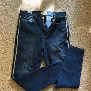 L’AGENCE Women's Blue Jeans with Gold Trim